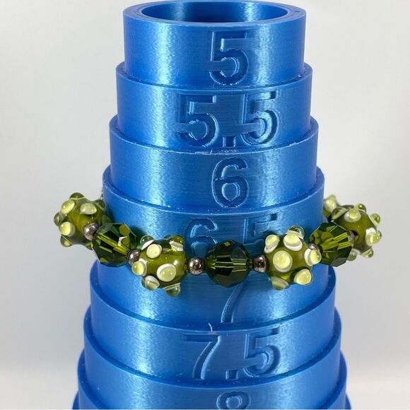 Green Lampwork Glass Beaded Boho Bracelet Chunky Statement Toggle Clasp Funky - Picture 5 of 6